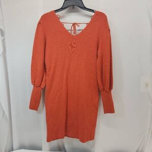 BTFBM Size XL Women Long Sleeve Bodycon Short Sweater Dresses Crew Neck Stretchy